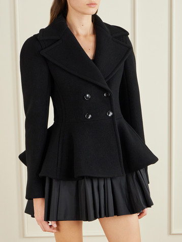 Alaïa Double-breasted wool-blend peplum coat