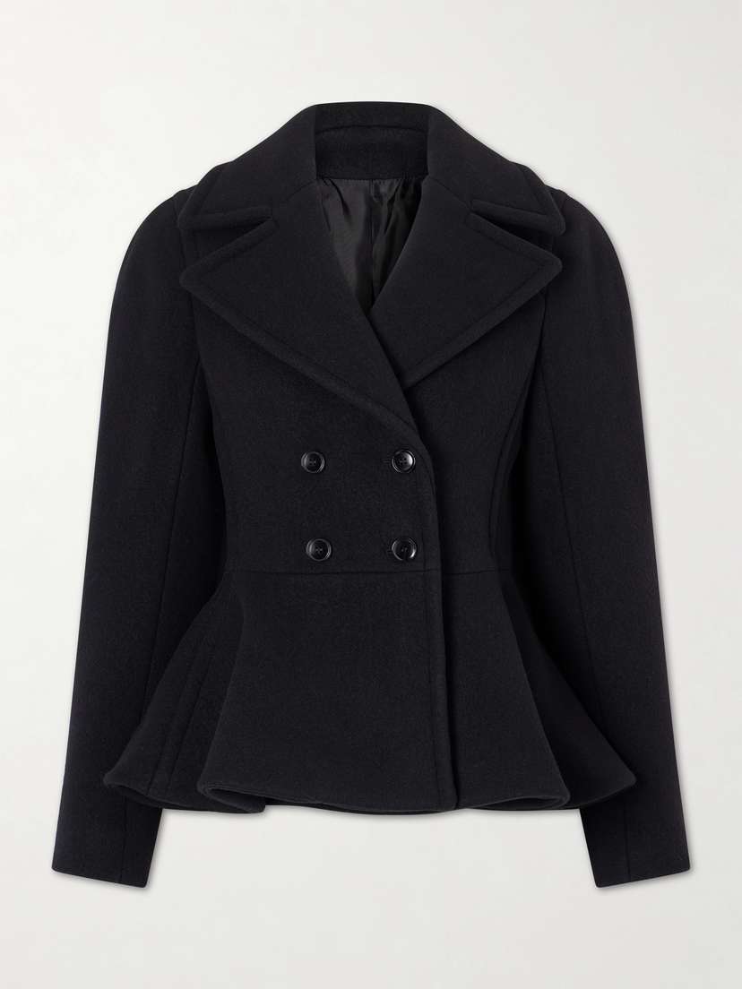 Alaïa Double-breasted Wool-blend Peplum Coat