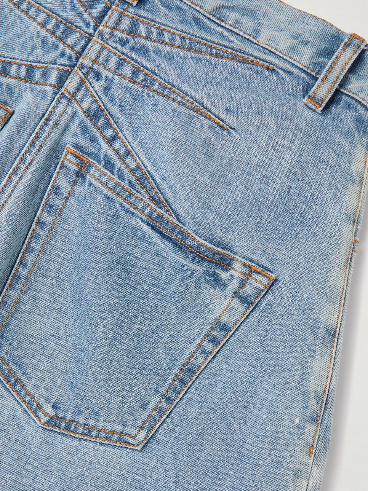 Alaïa Round High-rise Barrel-leg Jeans In Blue