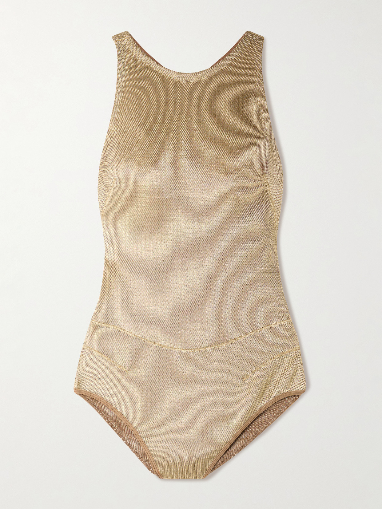 Alaïa Metallic Knitted Bodysuit In Gold