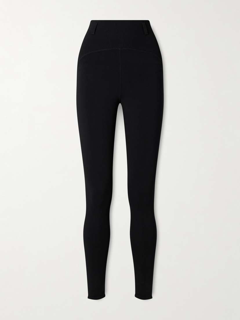 Alaïa Paneled Ribbed-knit And Stretch-jersey Leggings