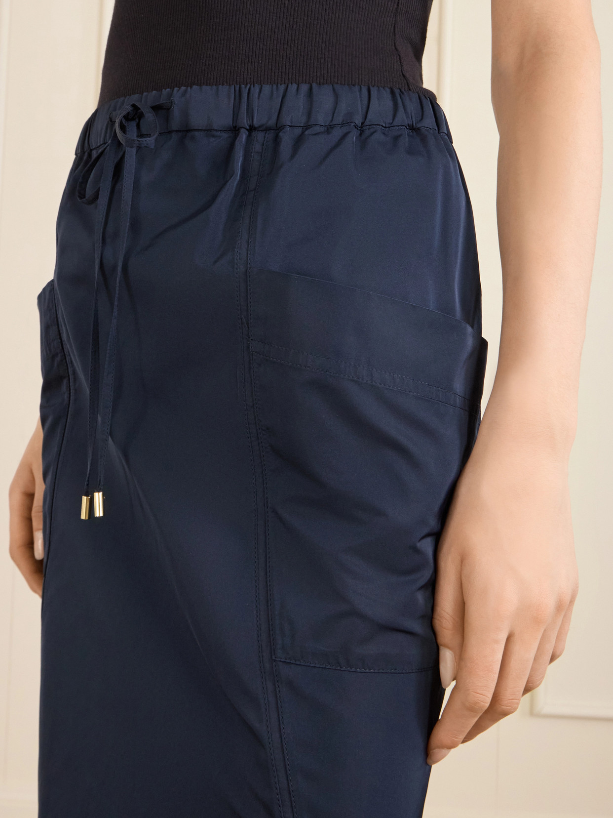 Alaïa Drawstring Shell Skirt In Blue