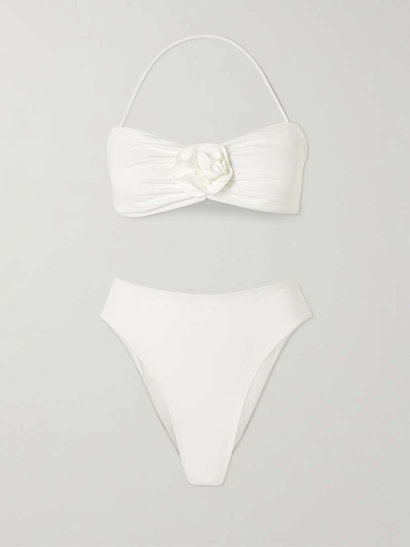 Maygel Coronel Alborozo Appliquéd Halterneck Bikini