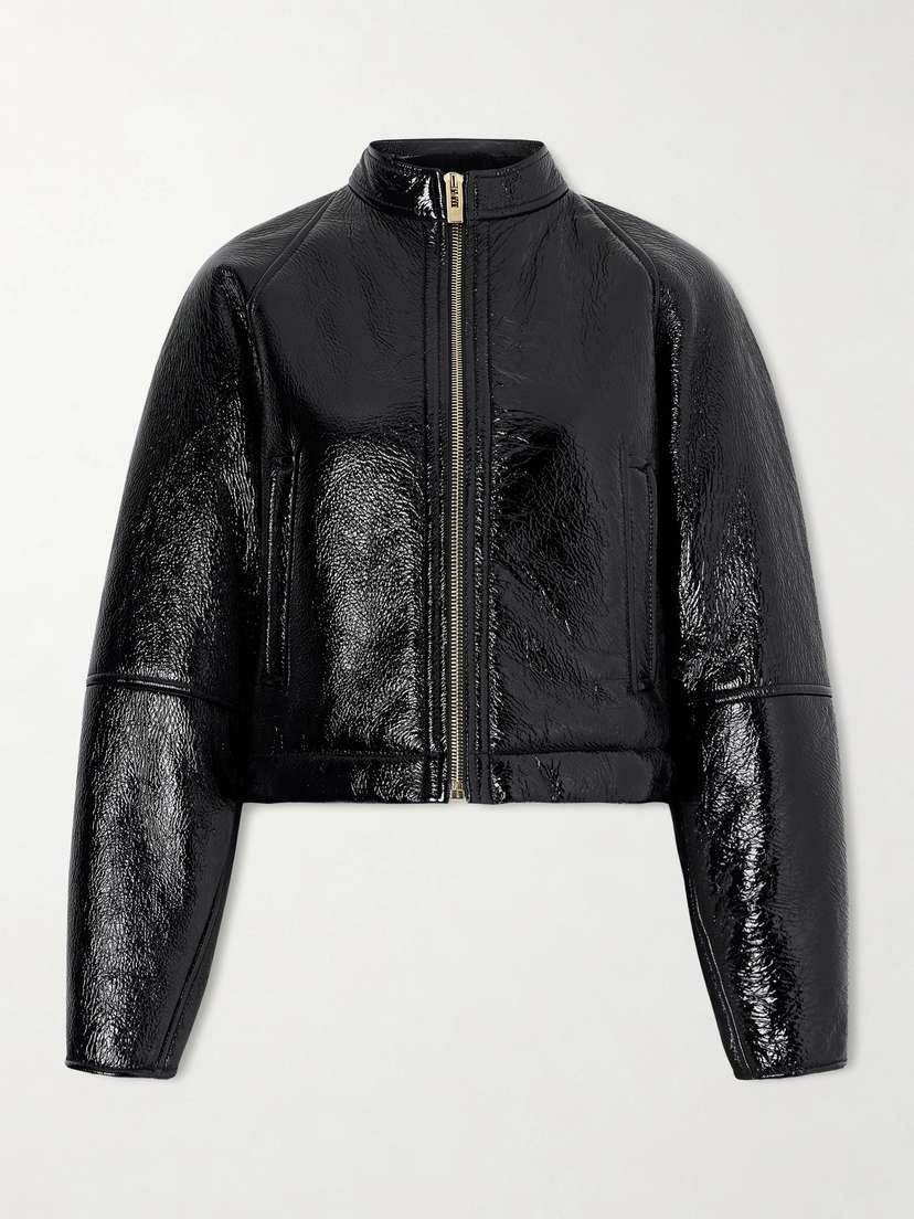 Alaïa Cropped Shearling Bomber Jacket
