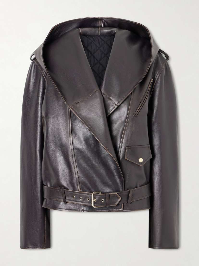 Alaïa Belted Leather Biker Jacket