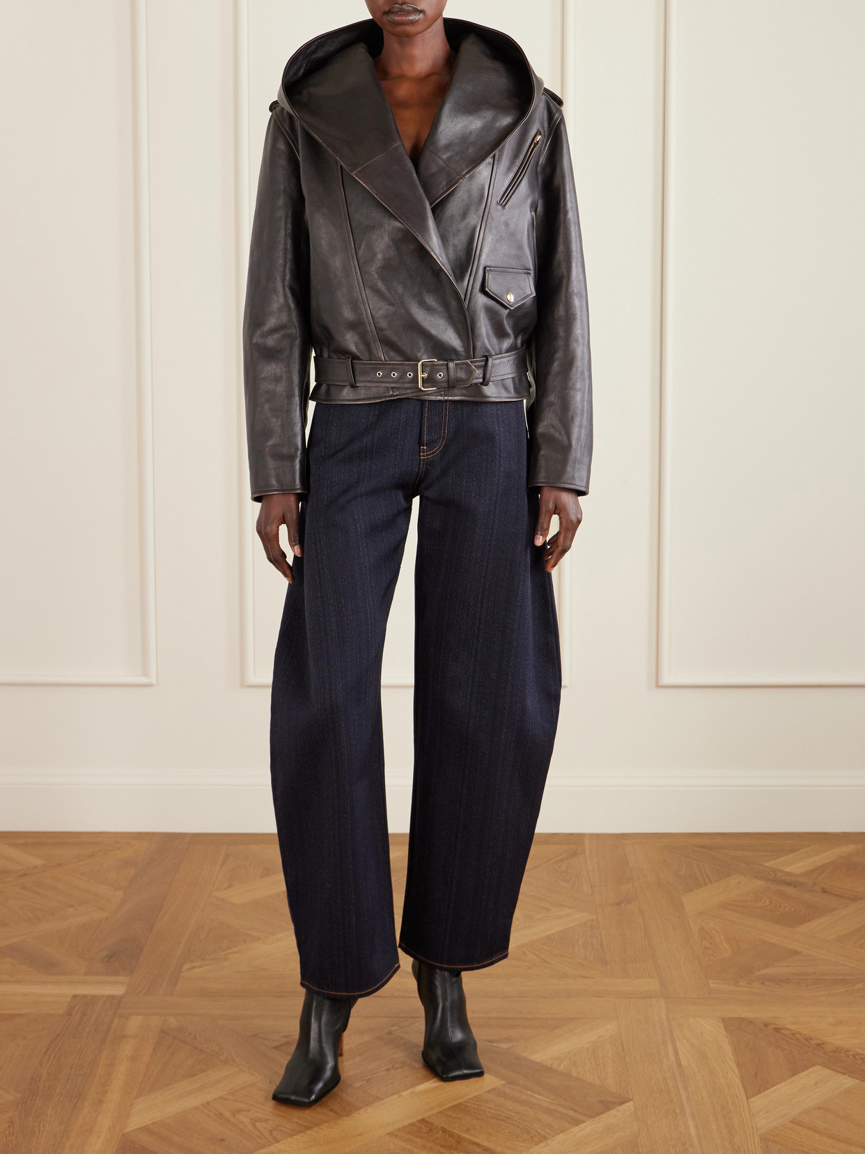 Alaïa - Belted Leather Biker Jacket