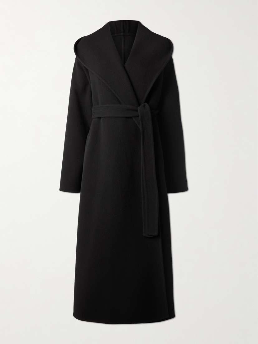 Alaïa Hooded Belted Wool Coat