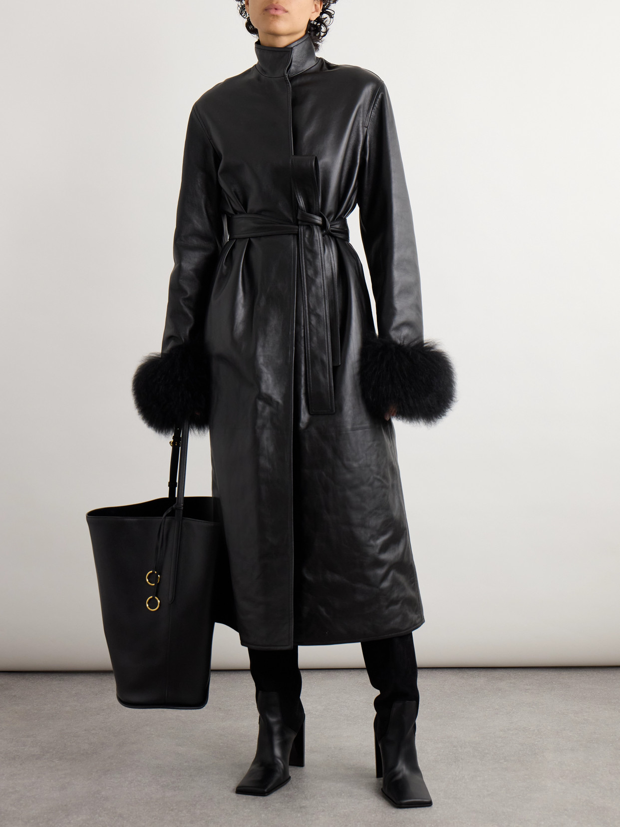 Alaïa - Shearling-Trimmed Coat