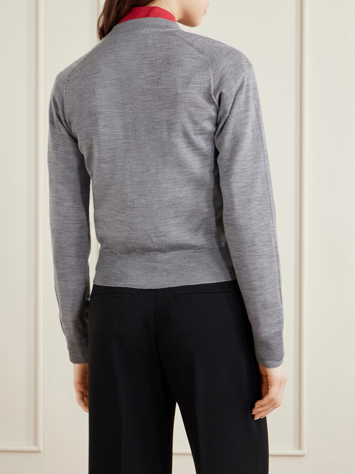 Ami Alexandre Mattiussi Grey Wool Crewneck Ami De Coeur Cardigan Grey In Gray