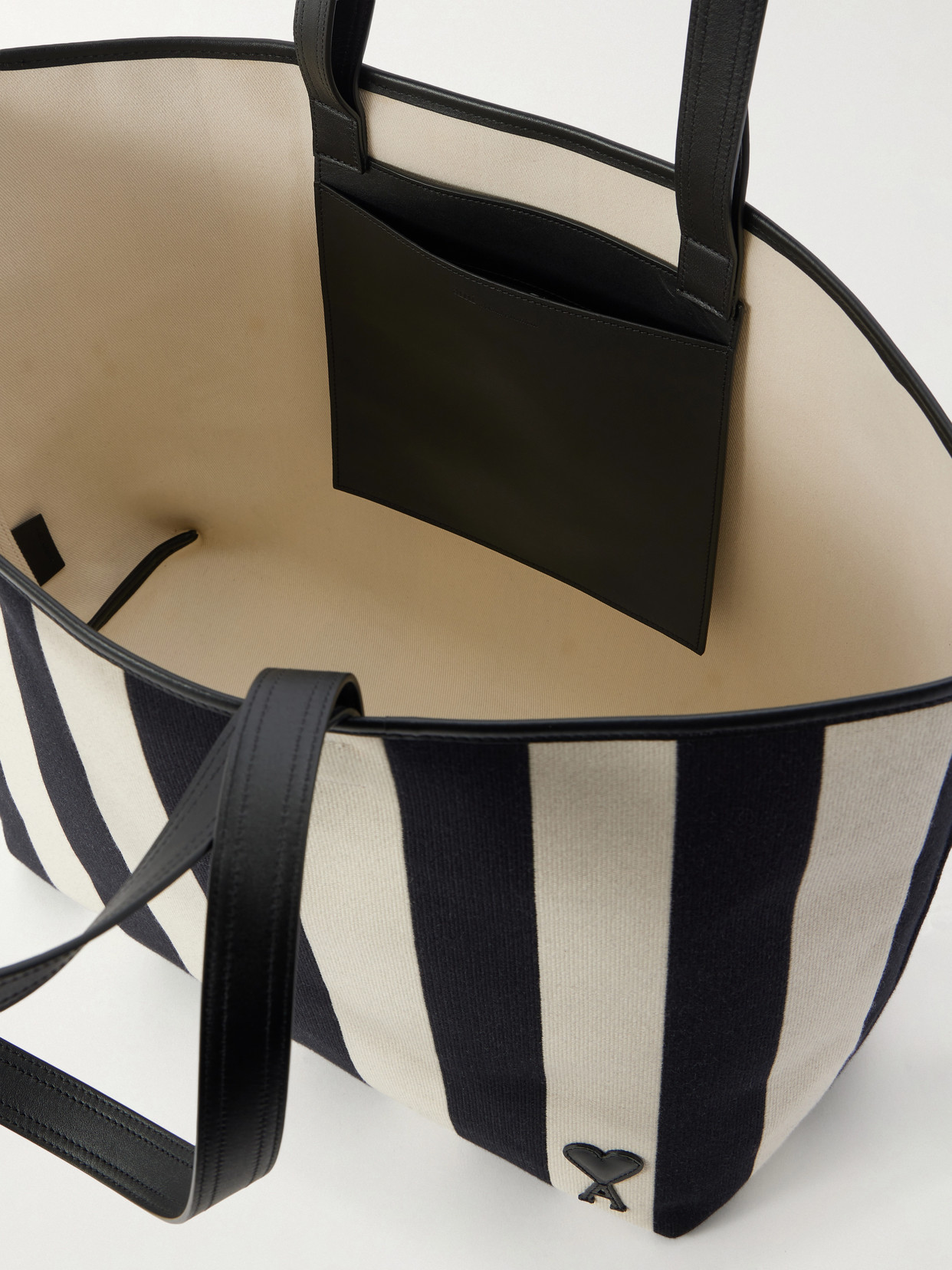 Ami Alexandre Mattiussi Ami Paris Ami De Coeur Medium Black Cotton Polyester Polyurethane Shoulder Bag In Multi