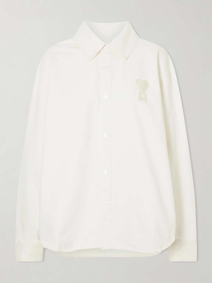 AMI PARIS Embroidered Cotton Overshirt