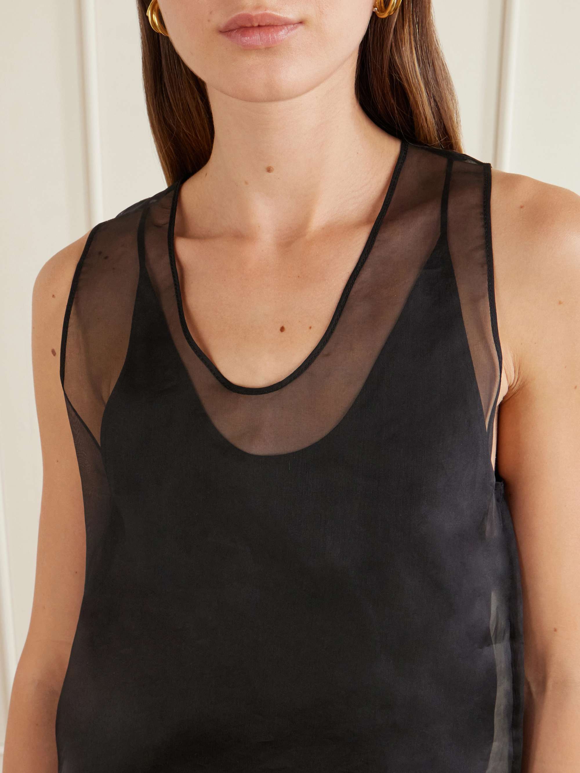 AMI PARIS Silk-organza top | NET-A-PORTER