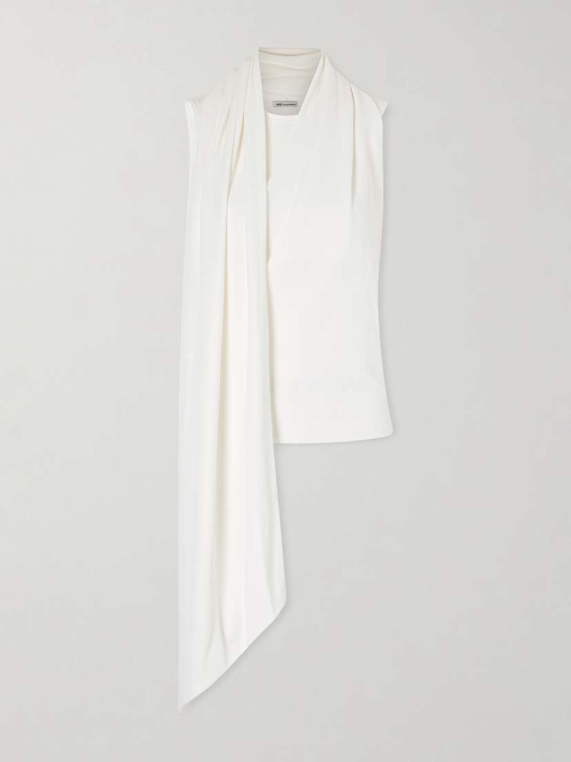 AMI PARIS Scarf-detailed Jersey Top