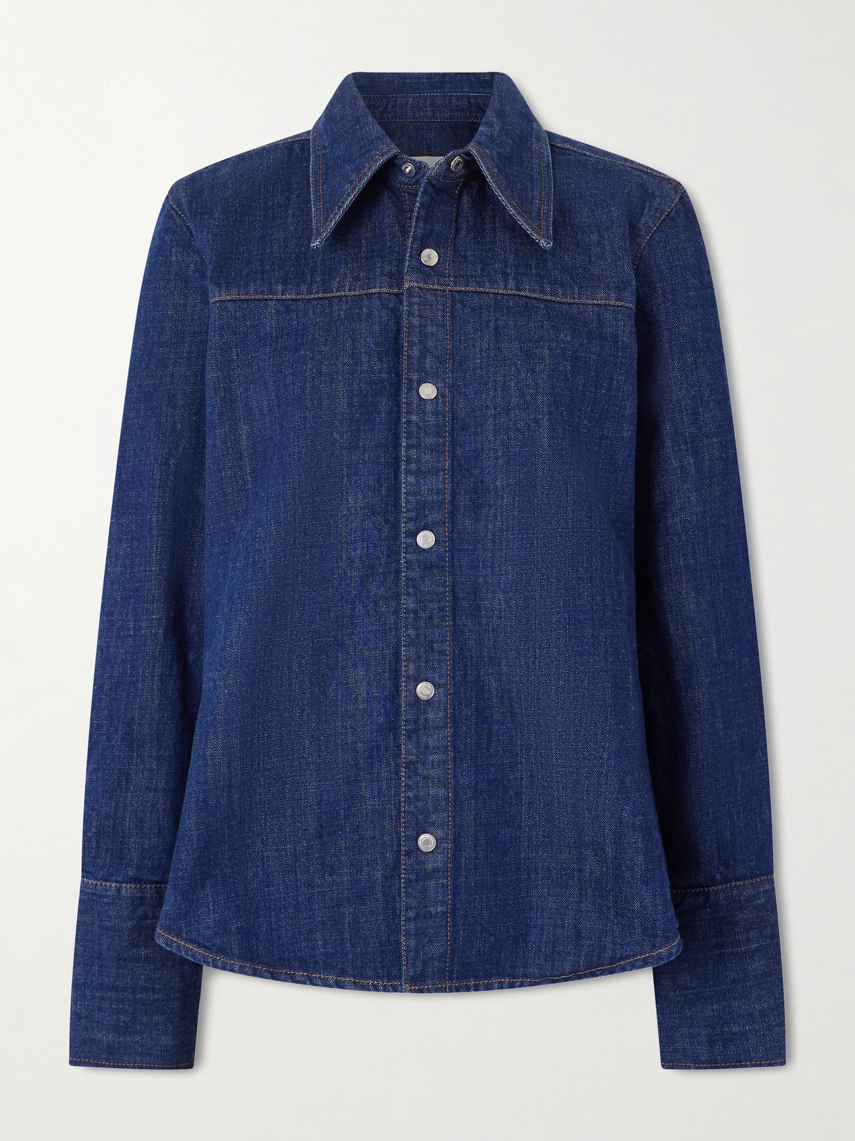 Ami Alexandre Mattiussi Women Blue Denim Full Sleeves Shirt, Xs Luxury Shirts For Women Darveys