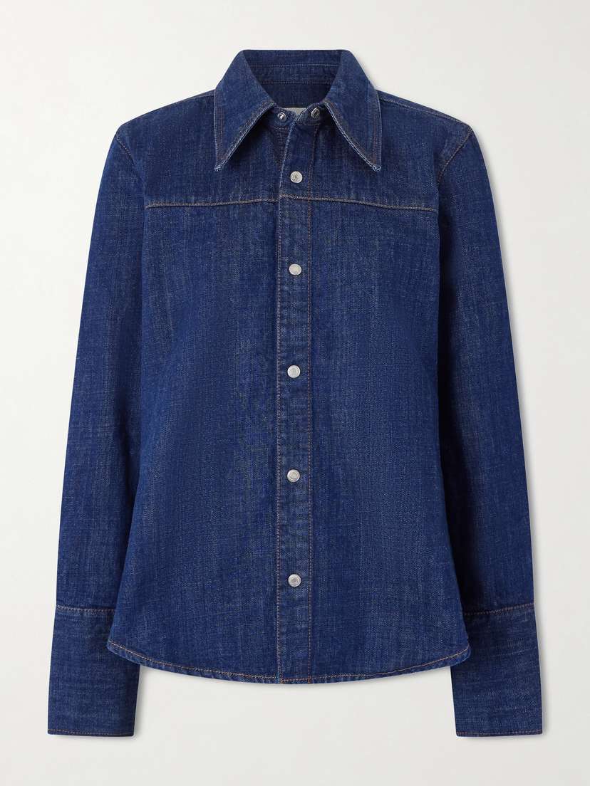 AMI PARIS Paneled Denim Shirt