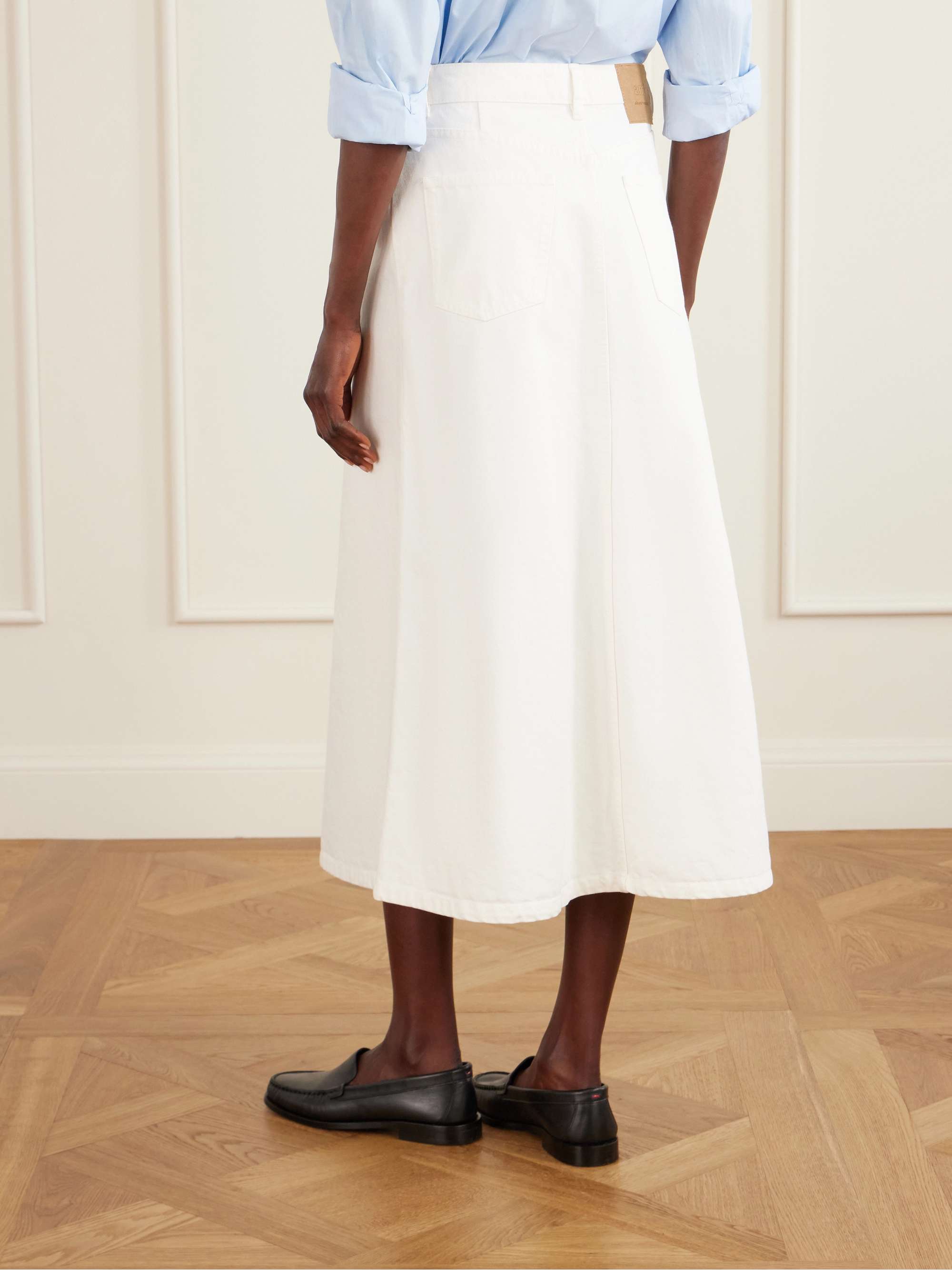 AMI PARIS Denim midi skirt | NET-A-PORTER