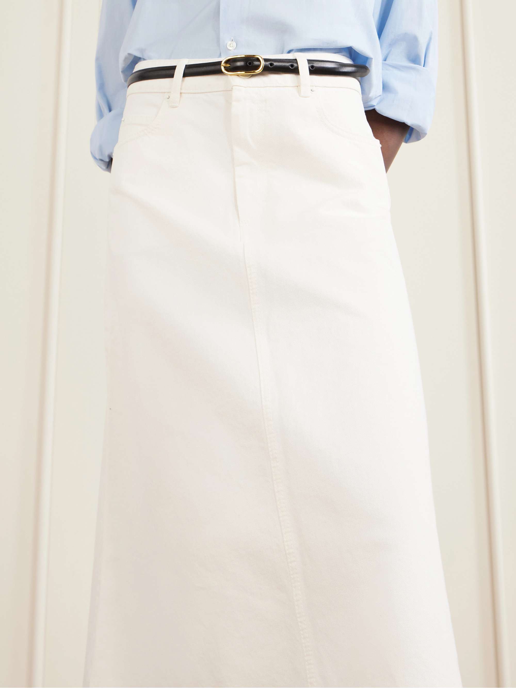 AMI PARIS Denim midi skirt | NET-A-PORTER