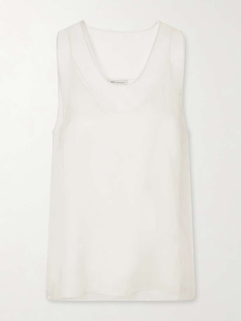 AMI PARIS Silk-organza Top