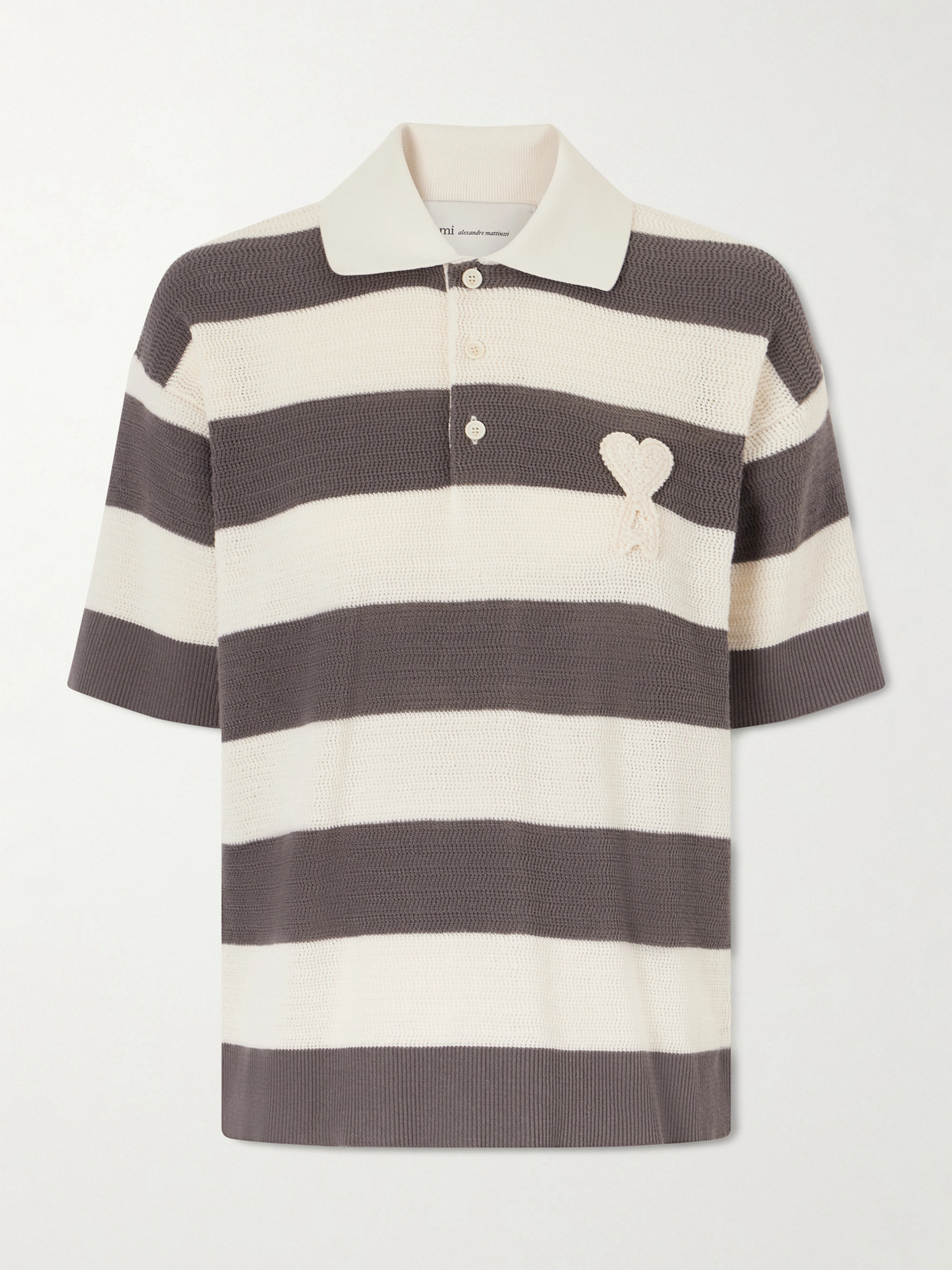 Striped Knitted Cotton Polo