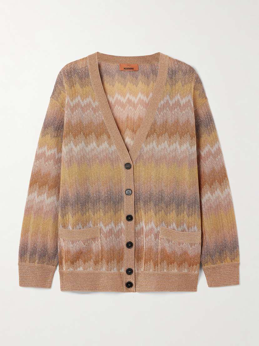 Missoni Metallic Crochet-knit Cardigan