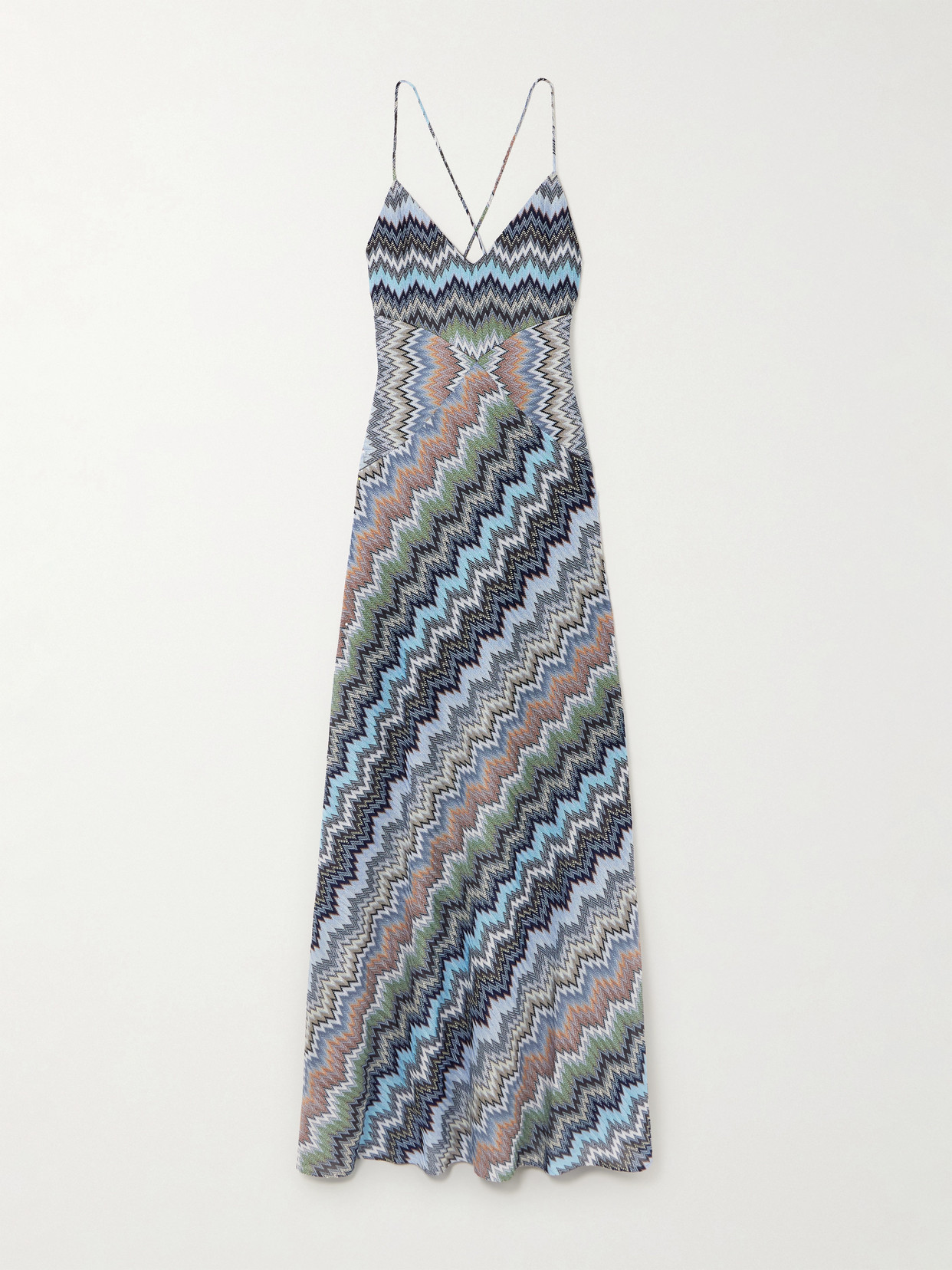 Missoni Crochet-knit Maxi Dress In Blue