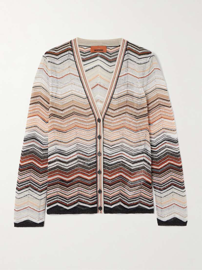 Missoni Sequin-embellished Metallic Crochet-knit Cardigan