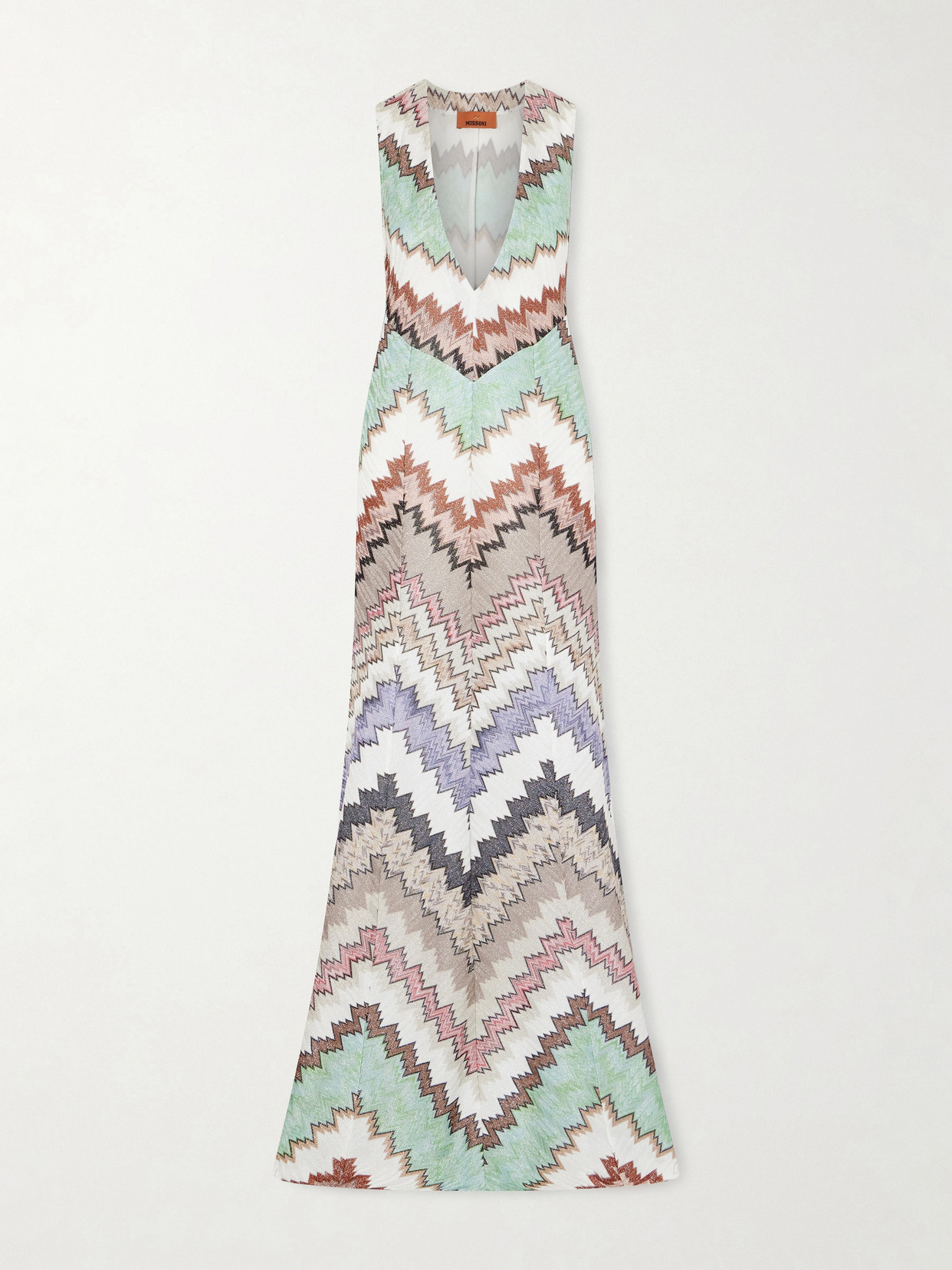 Missoni Striped Metallic Crochet-knit Maxi Dress In Multi
