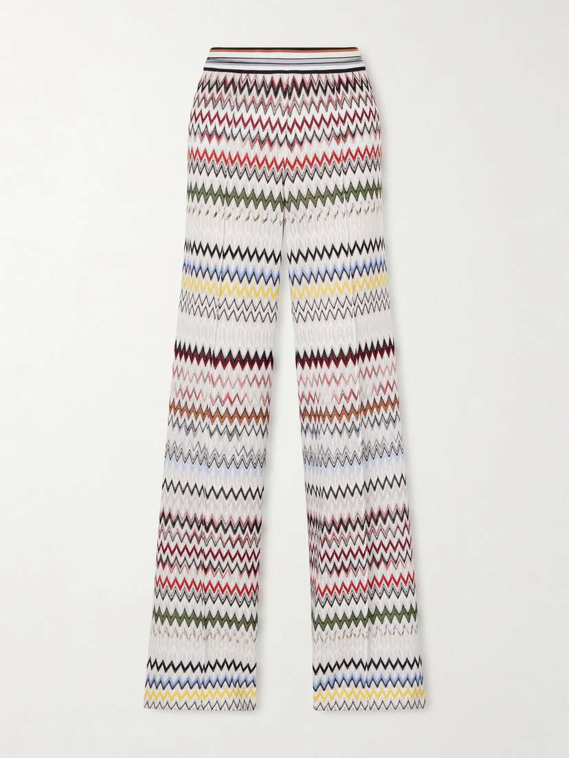 Missoni Striped Crochet-knit Wide-leg Pants