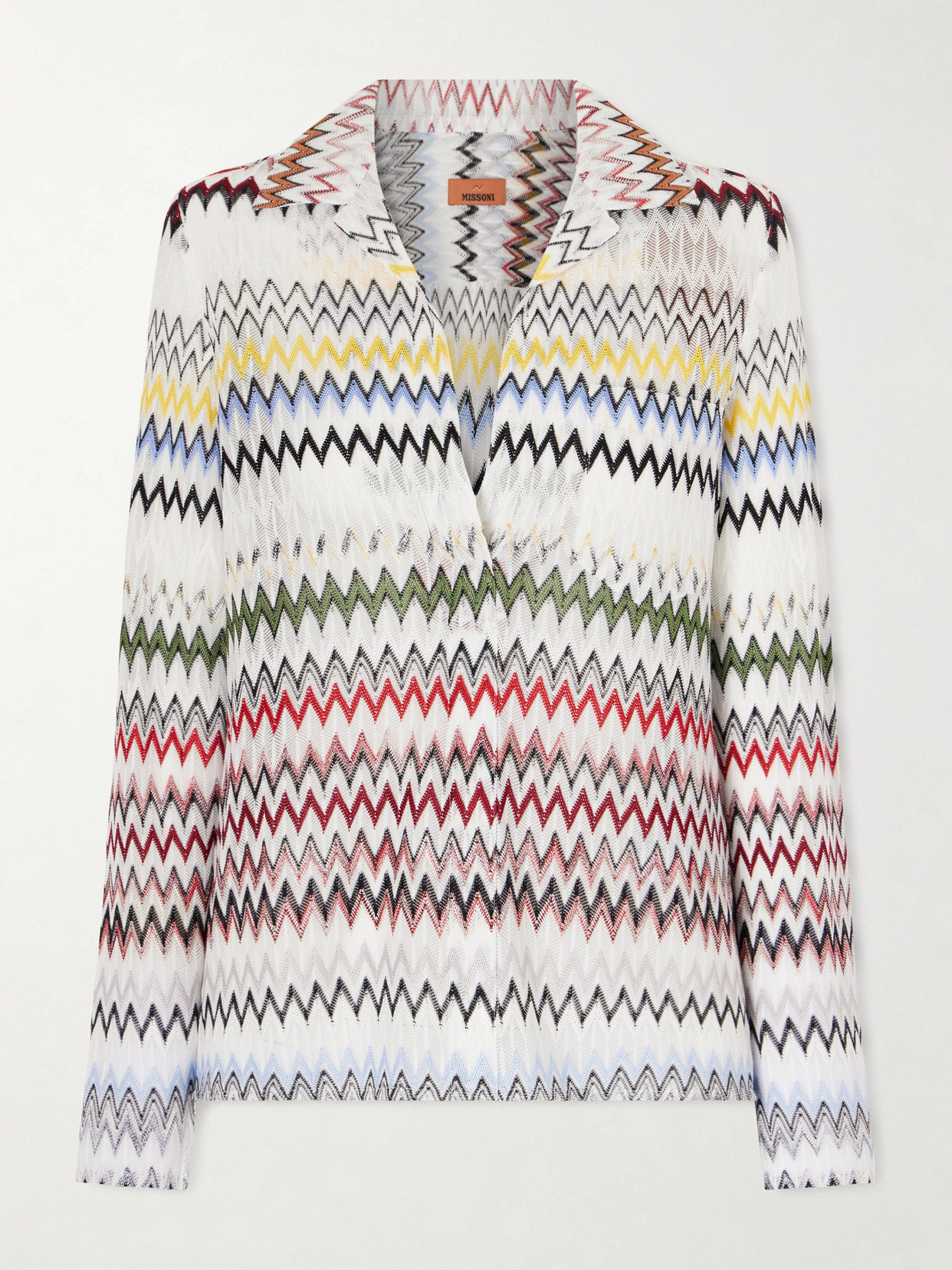 Missoni Striped Crochet-knit Blouse In White