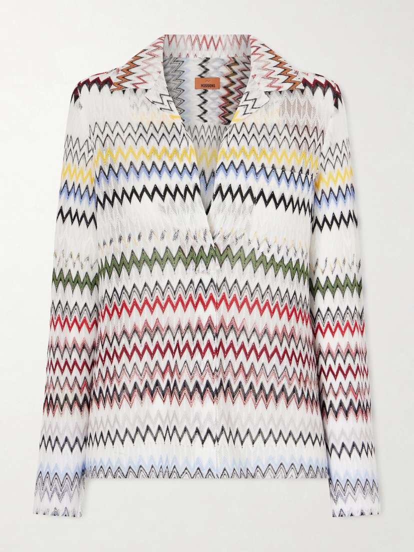 Missoni Striped Crochet-knit Blouse