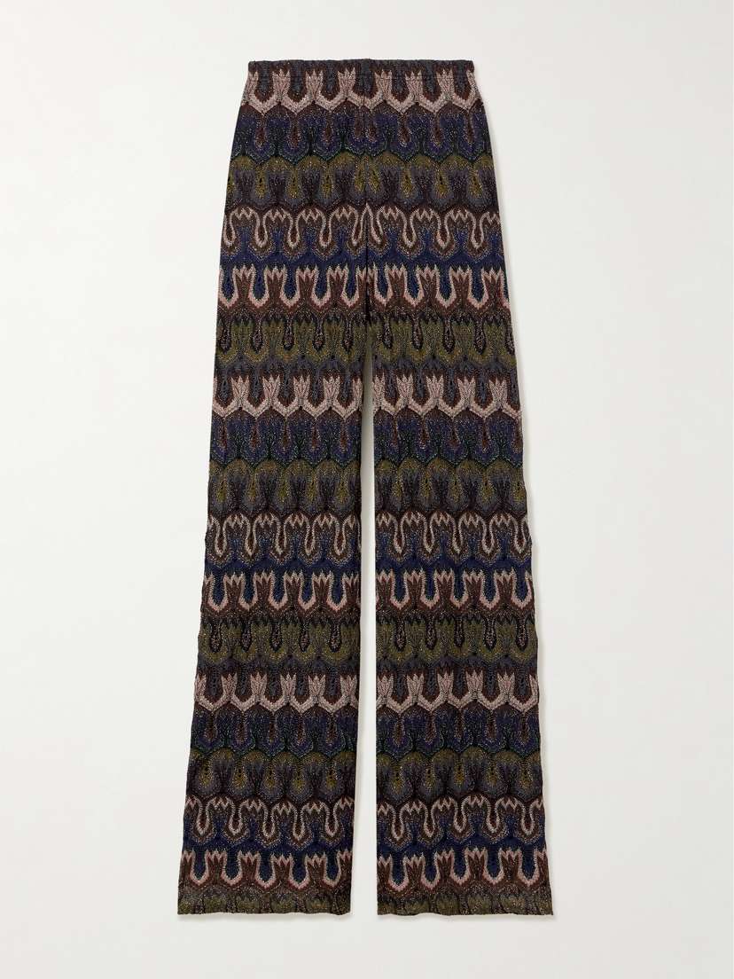 Missoni Metallic Crochet-knit Pants