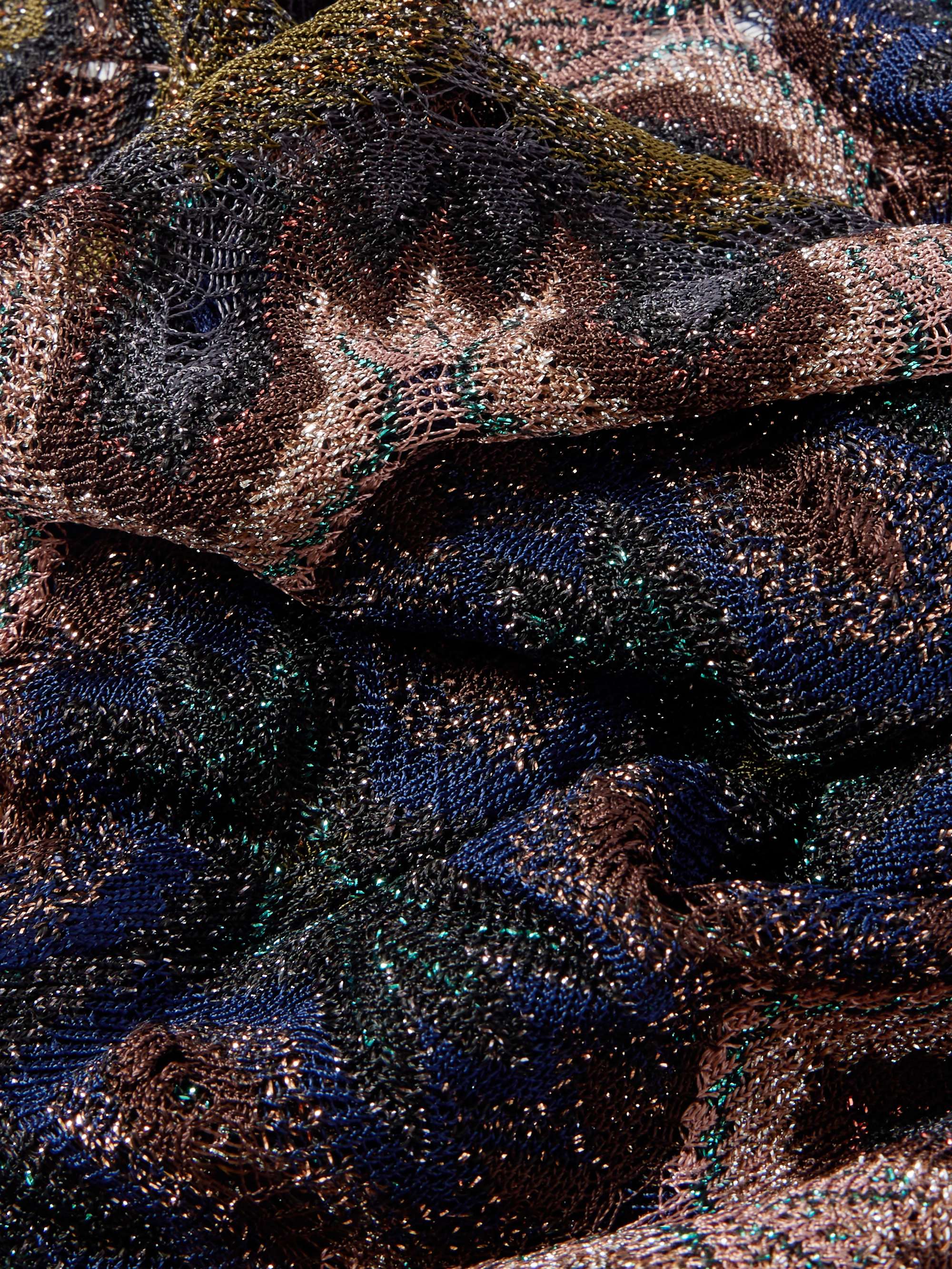 MISSONIブラック タートルネック スパンコール刺繍 トップス MISSONI Metallic crochet-knit turban | NET-A-PORTER