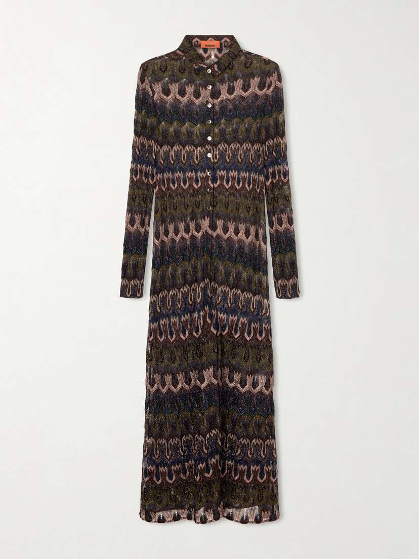 Missoni Metallic Crochet-knit Cardigan