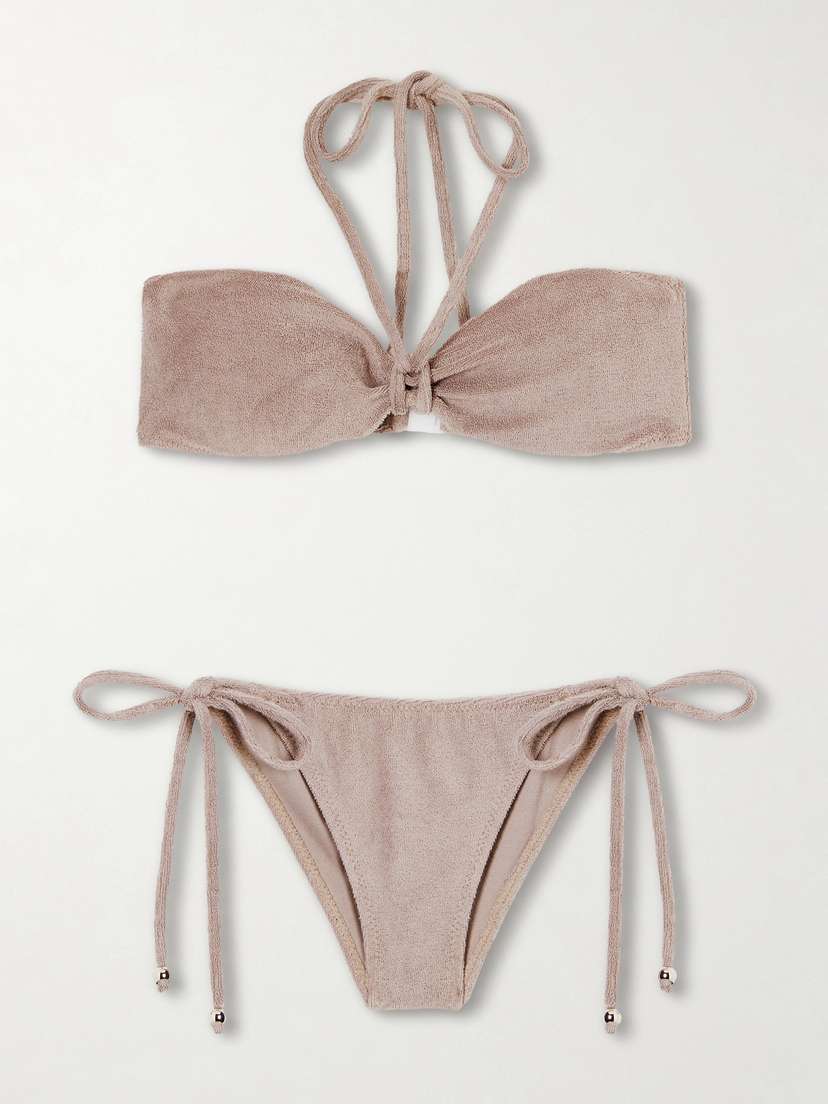 Lisa Marie Fernandez Cotton-blend Terry Bandeau Bikini