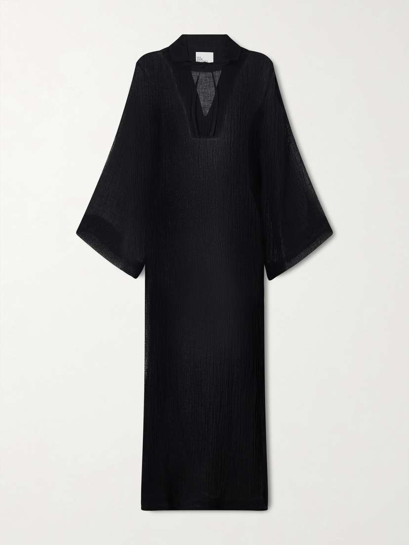 Lisa Marie Fernandez Crinkled Linen-blend Gauze Kaftan