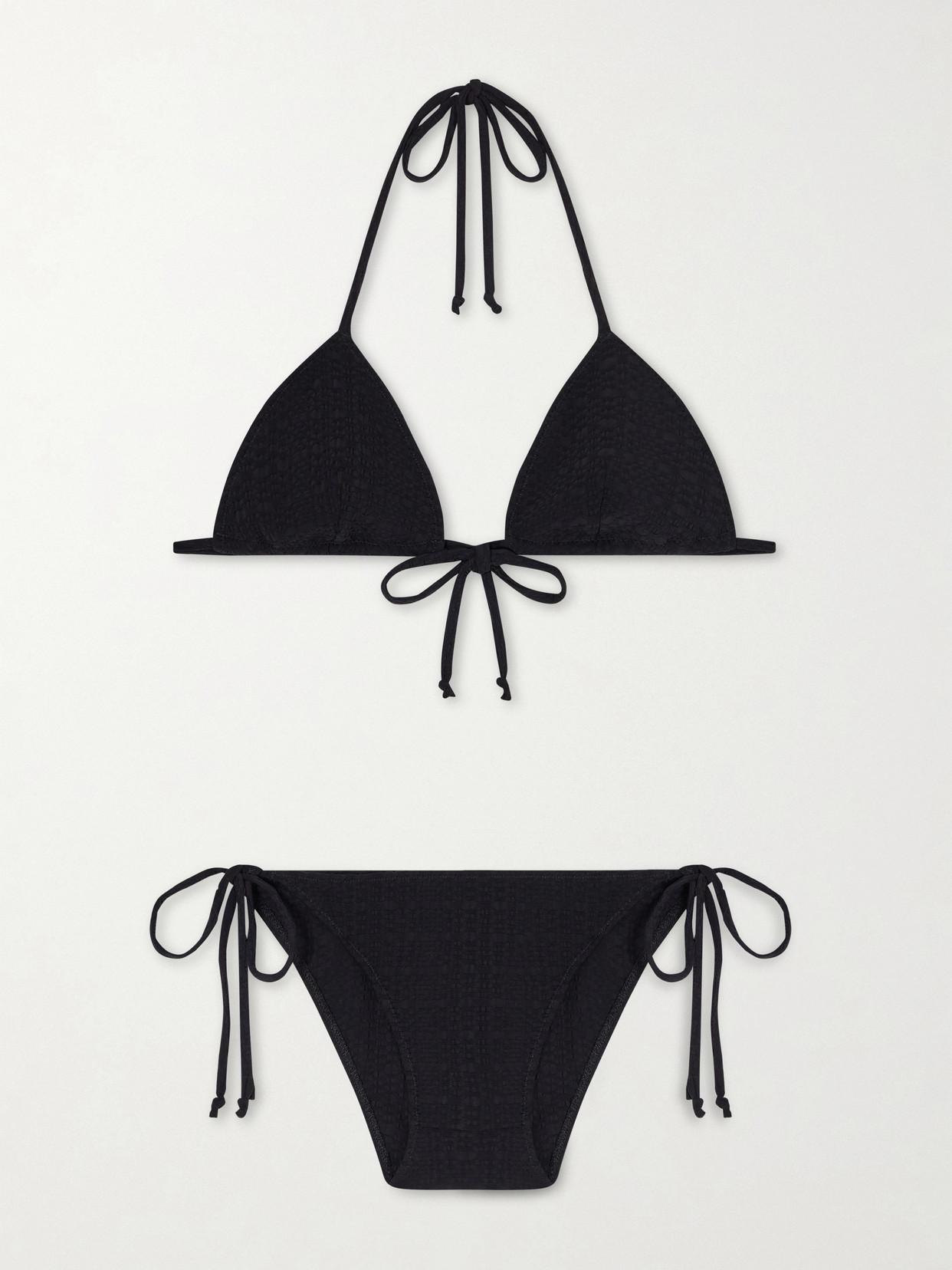 Lisa Marie Fernandez Seerscuker Triangle Bikini In Black