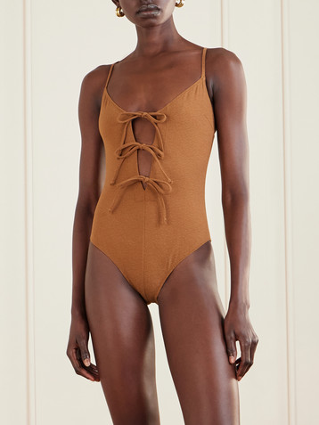 Lisa Marie Fernandez Tie-front cutout swimsuit
