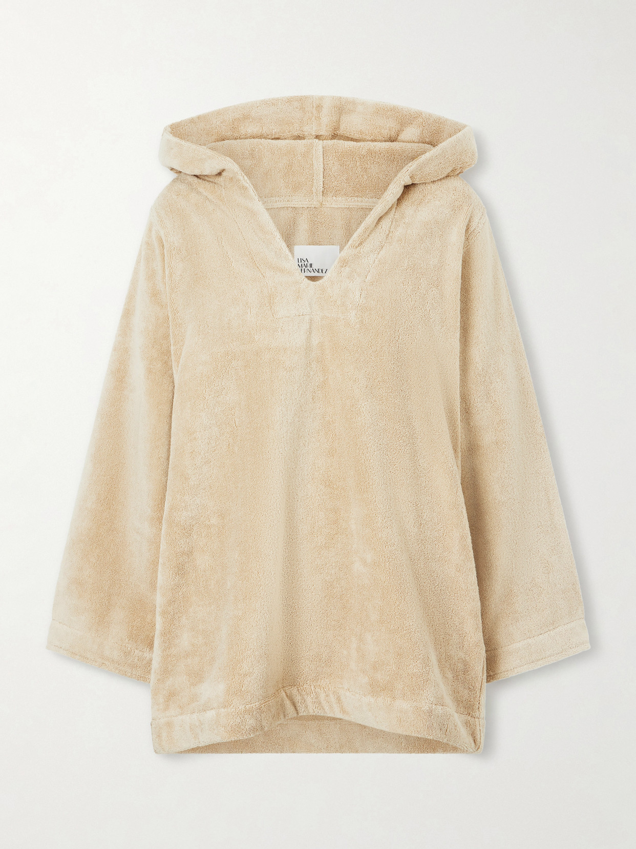 Lisa Marie Fernandez Hooded Cotton-terry Tunic In Brown
