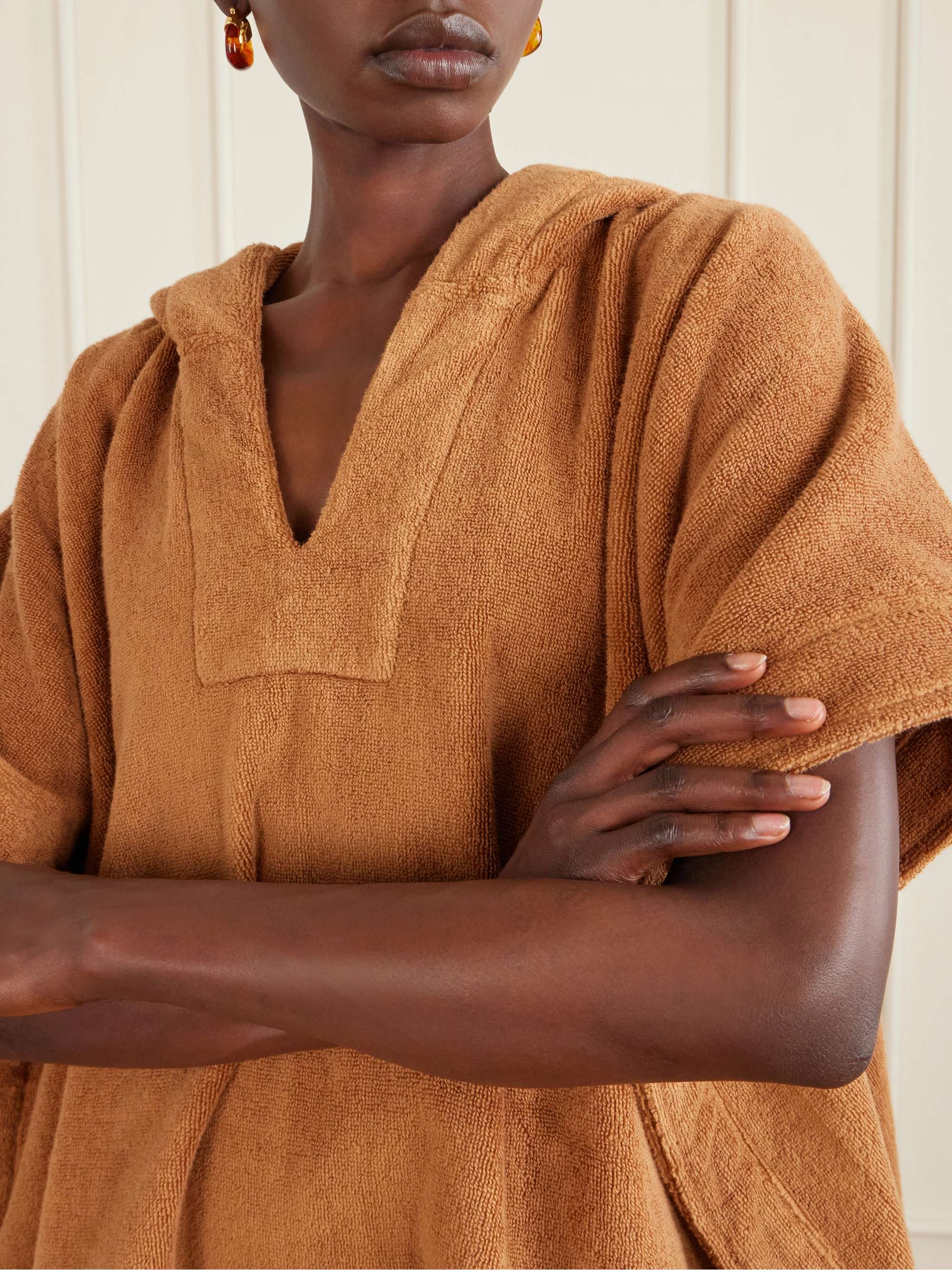 LISA MARIE FERNANDEZ Hooded cotton-terry poncho | NET-A-PORTER