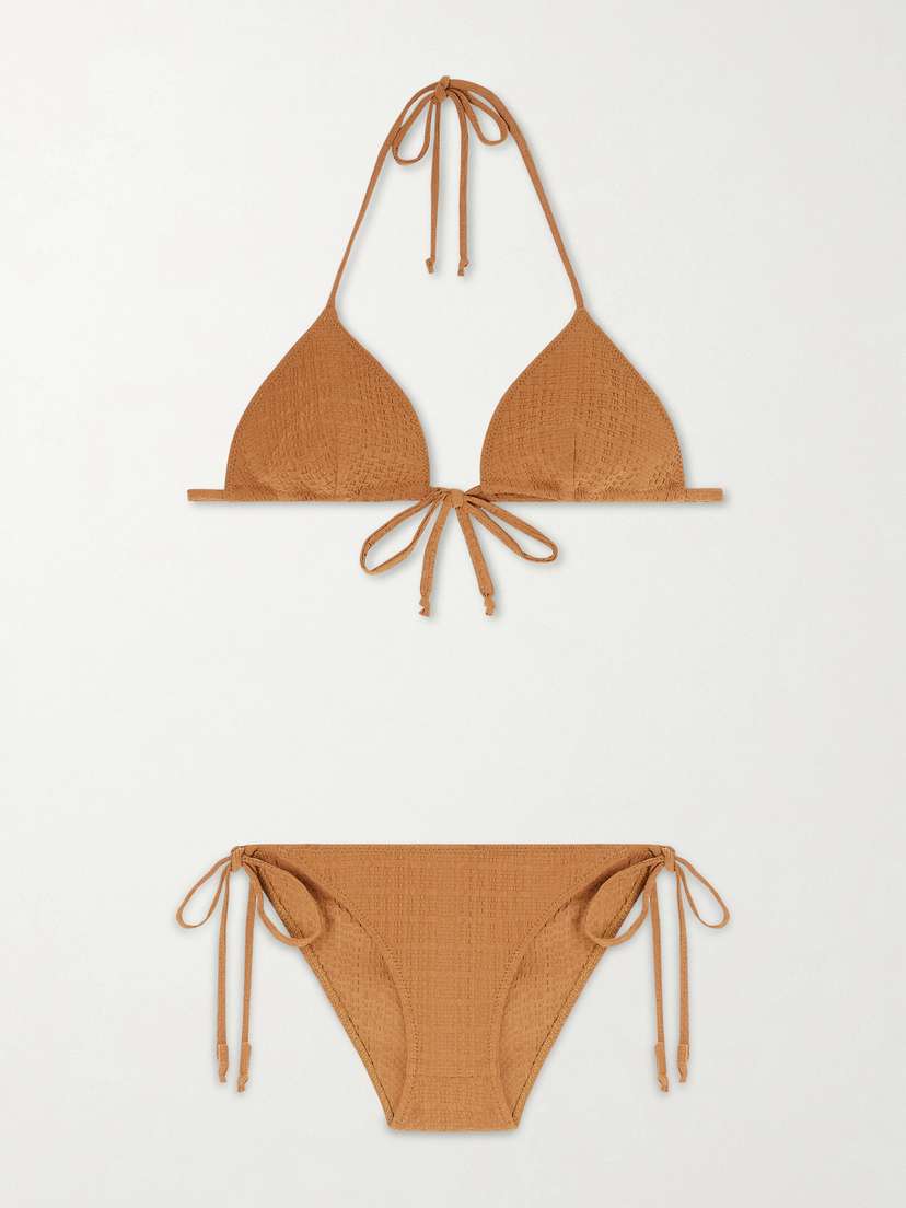 Lisa Marie Fernandez Seersucker Triangle Bikini