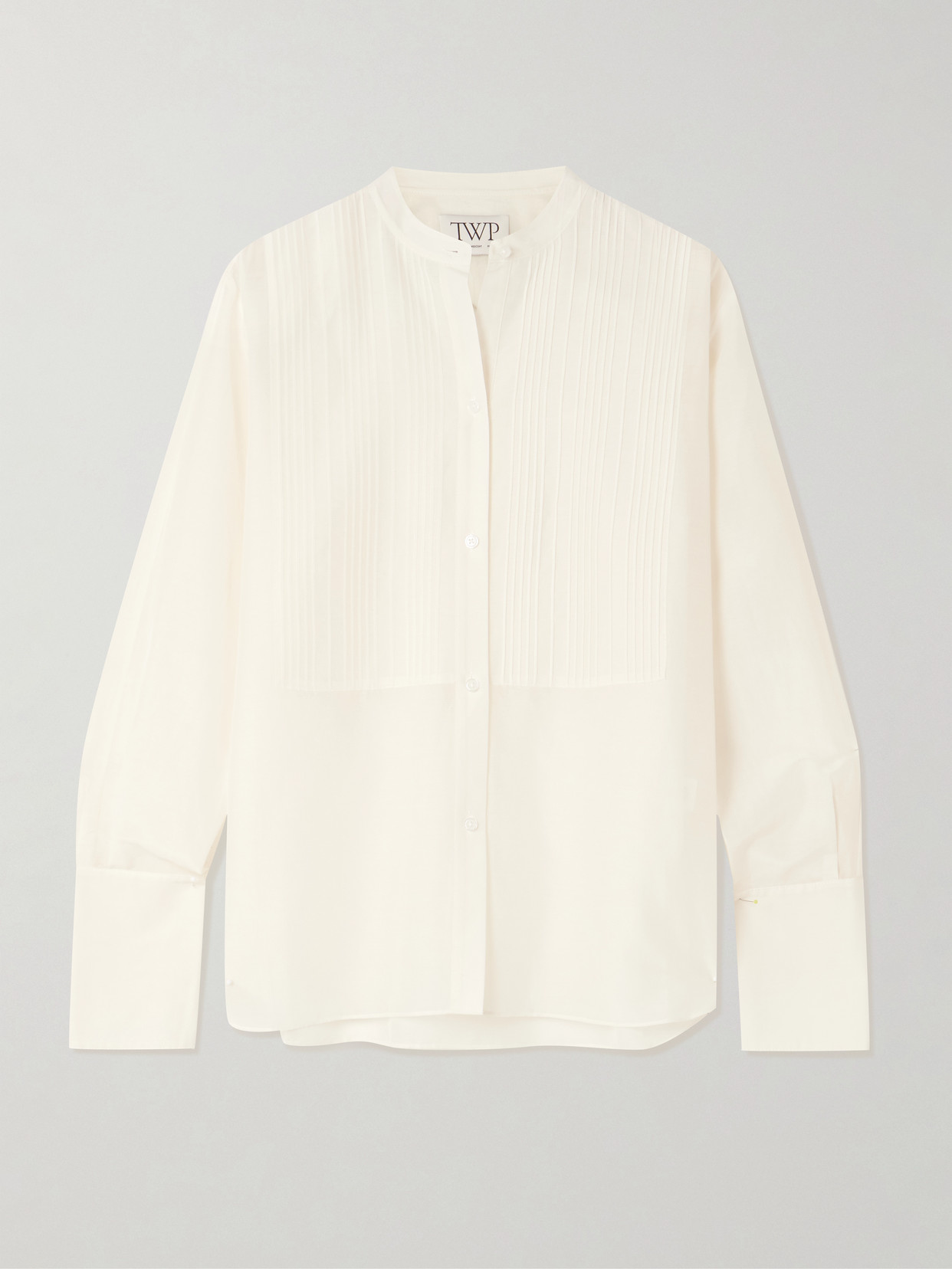 Twp The Night Before Pintucked Cotton And Silk-blend Voile Shirt In White