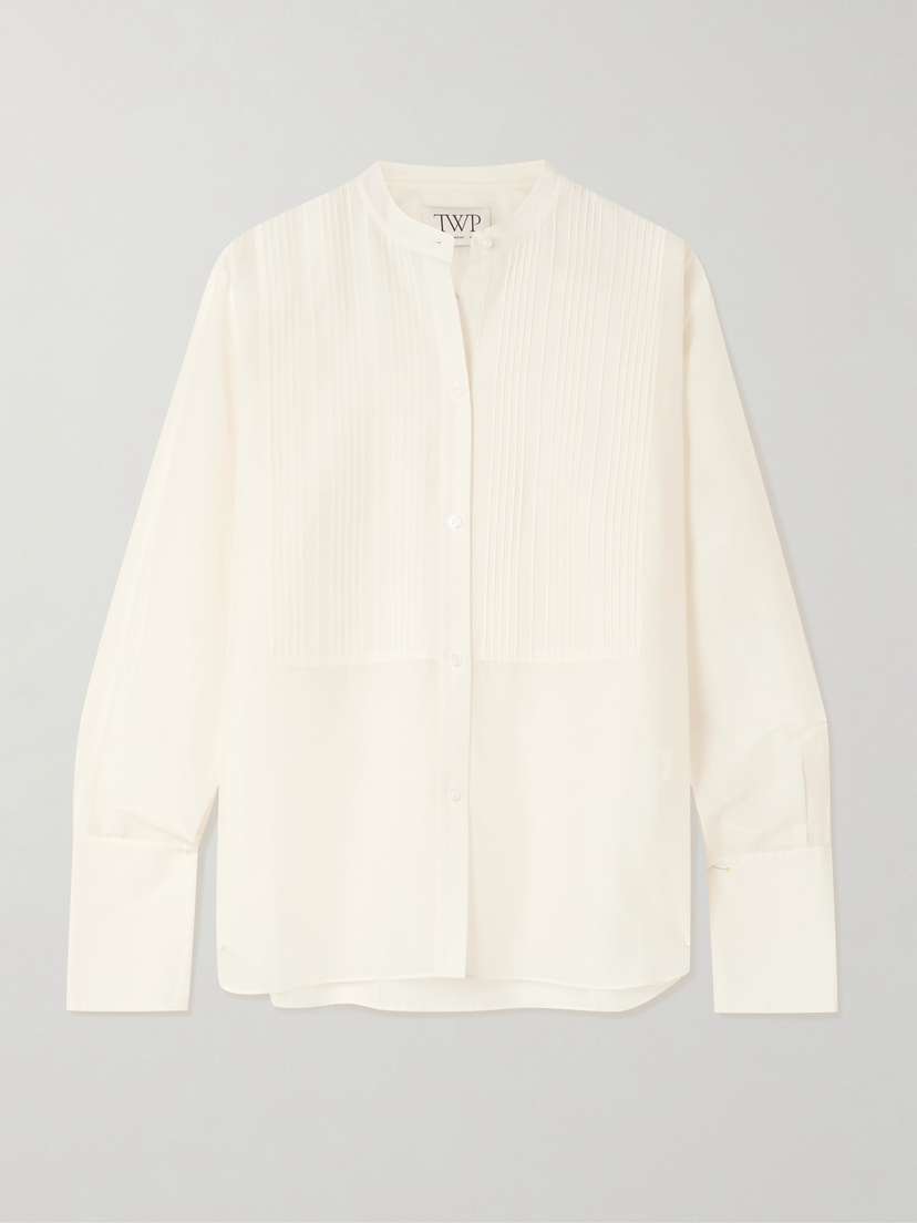 TWP The Night Before Pintucked Cotton And Silk-blend Voile Shirt