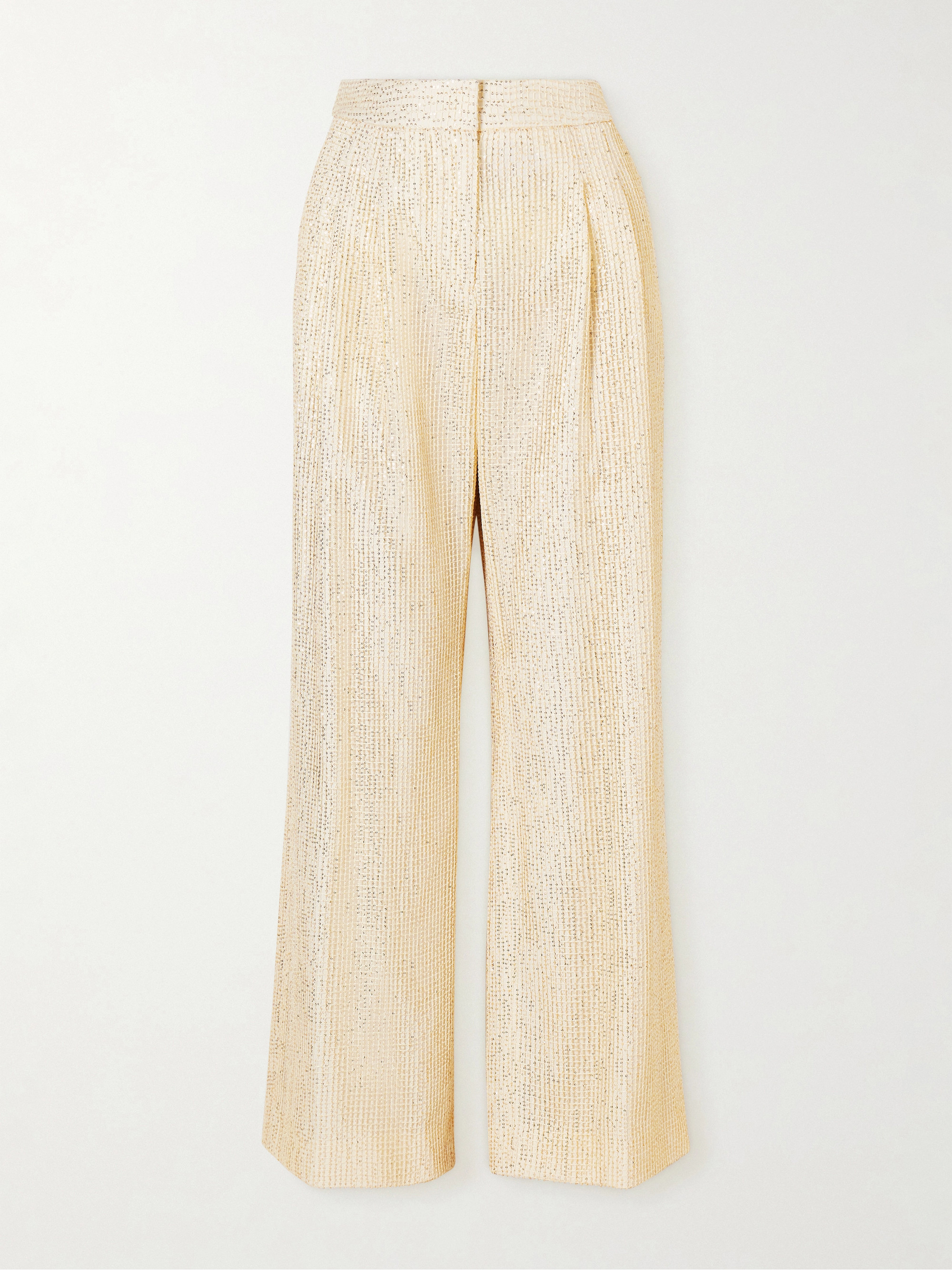 TWP Sequined fishnet wide-leg pants