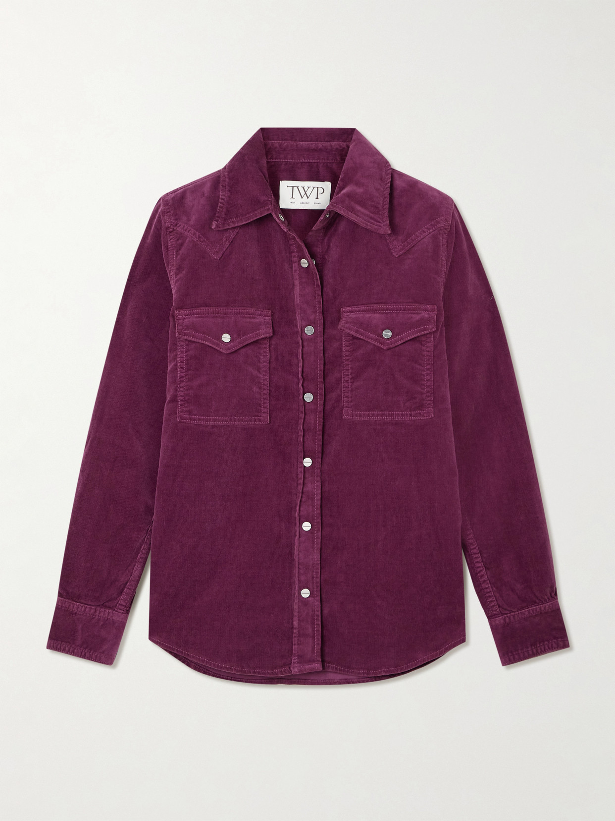 Twp Paneled Cotton-blend Corduroy Shirt In Purple