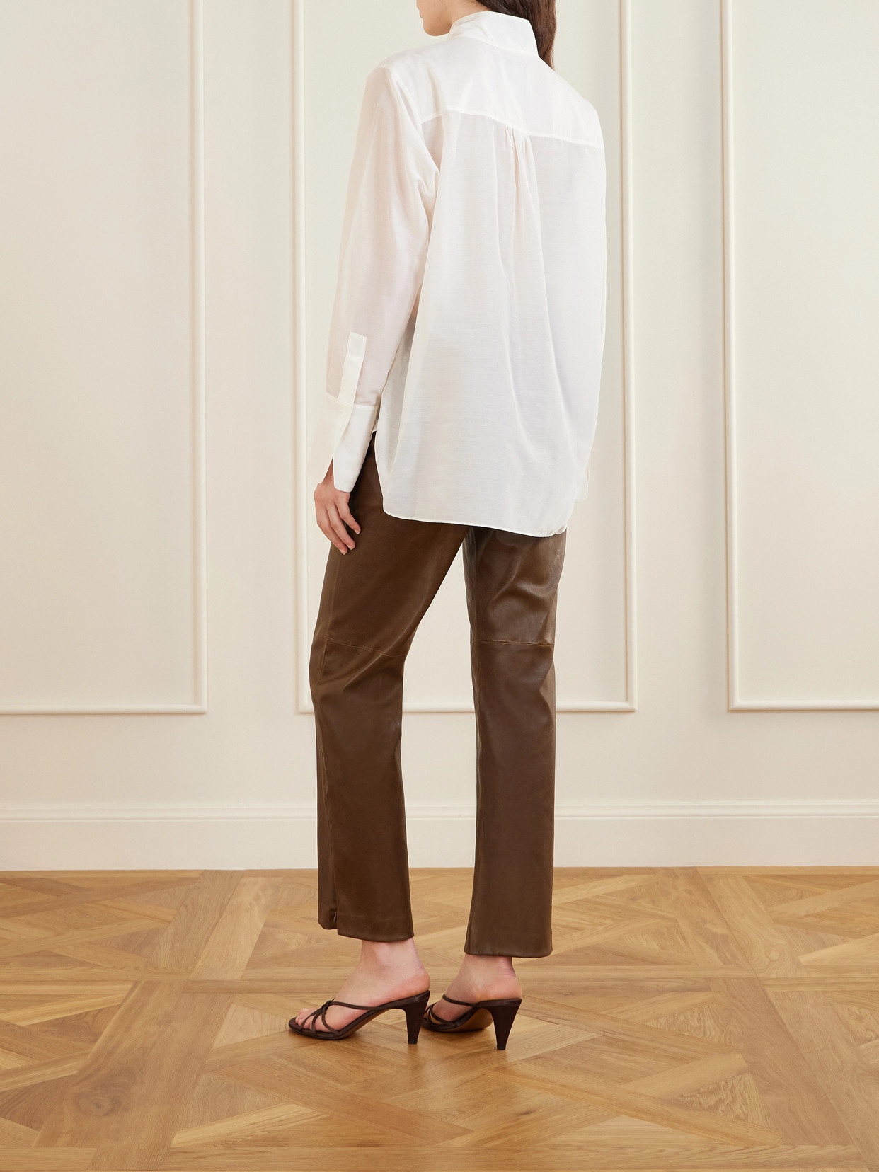The Quiet Type Pussy-Bow Cotton And Silk-Blend Shirt