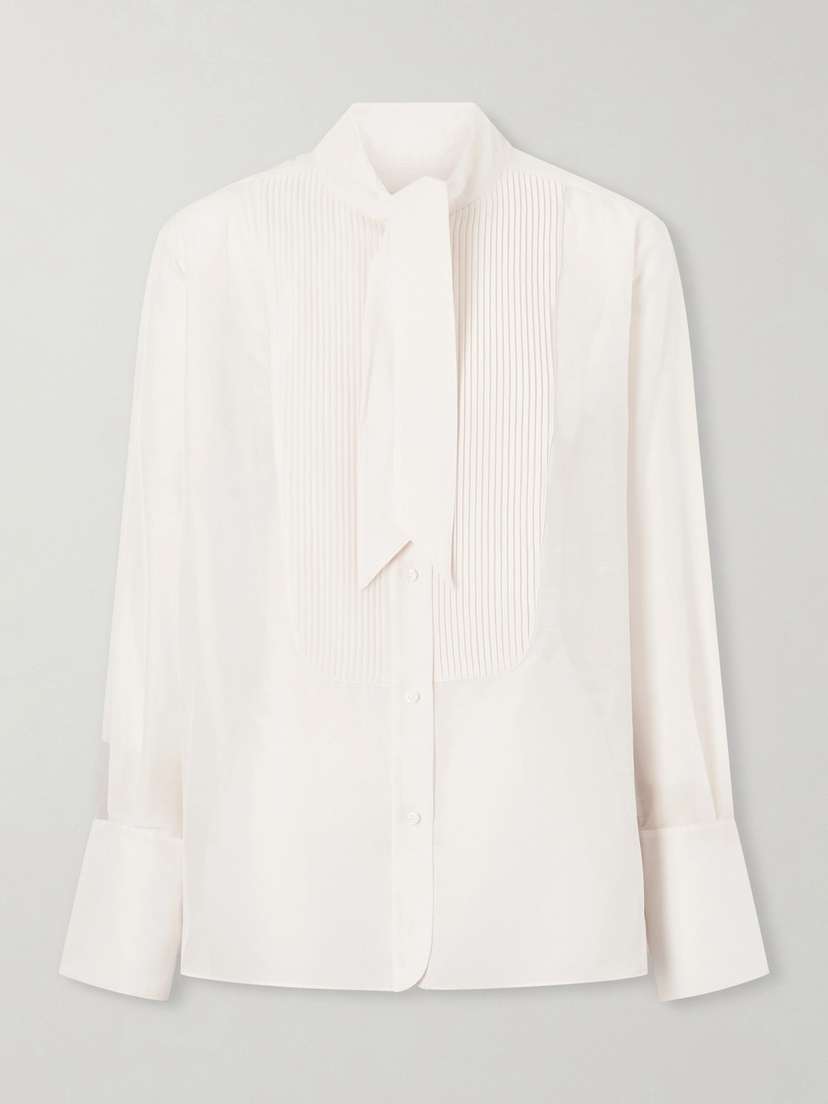 TWP The Quiet Type Pussy-bow Cotton And Silk-blend Shirt