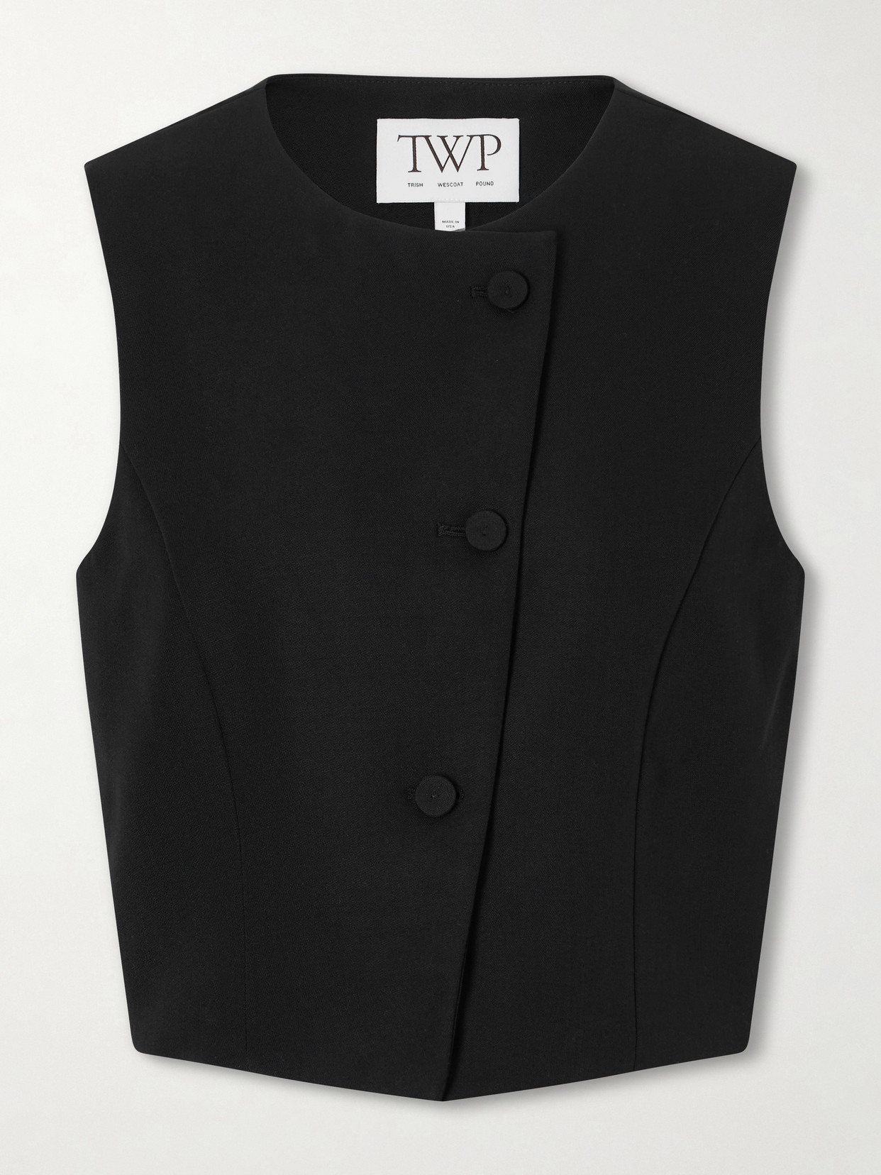Twp Perry Wool Vest In Black