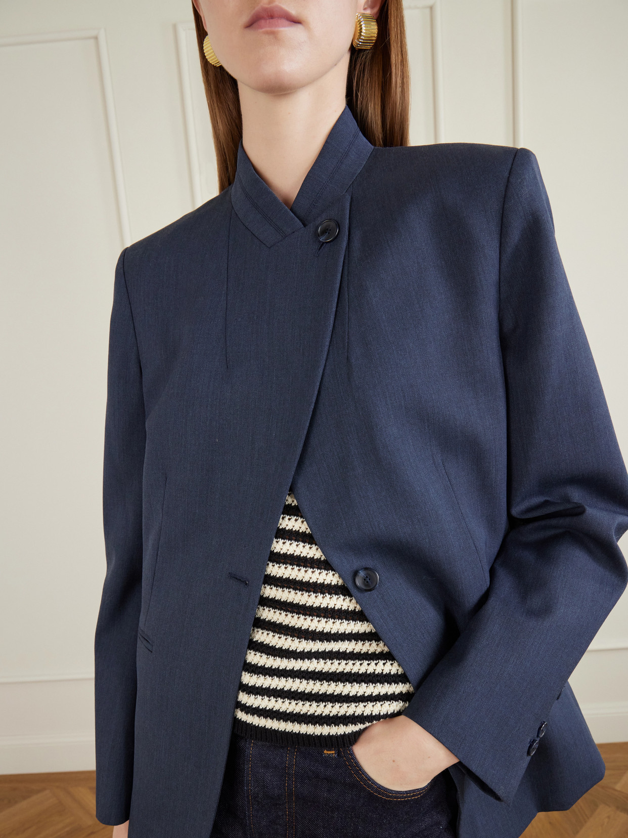 Twp Wool-blend Blazer In Blue