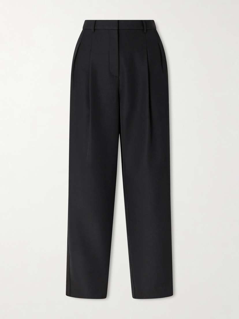 TWP Cornelia St. Satin-trimmed Wool Tapered Pants