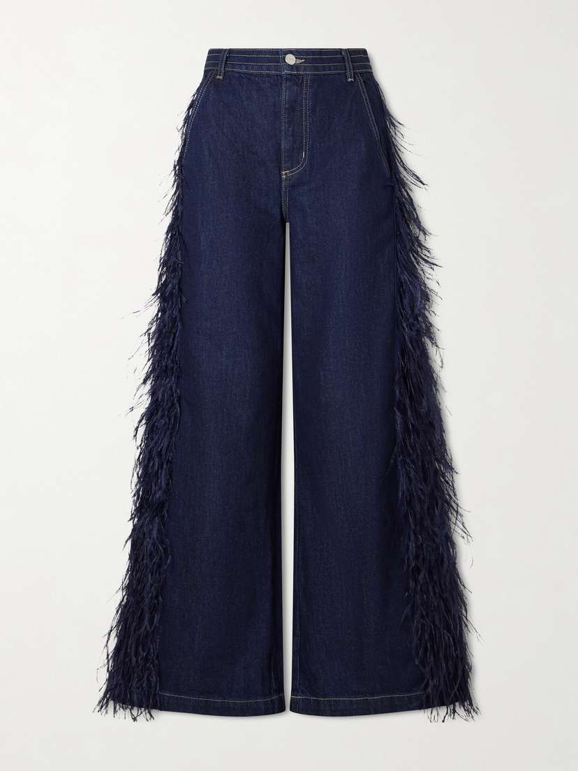 TWP Embellished Cotton Straight-leg Pants